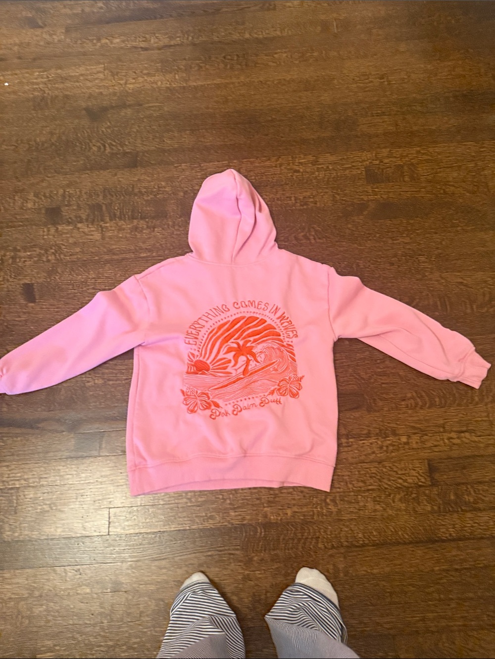 Pink palm puff sweatshirt pink